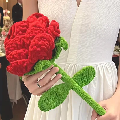 Handcrafted Large Sunflower and Carnation Bouquets, Realistic Red Roses, Valentine's Wedding, Mother's Decorations