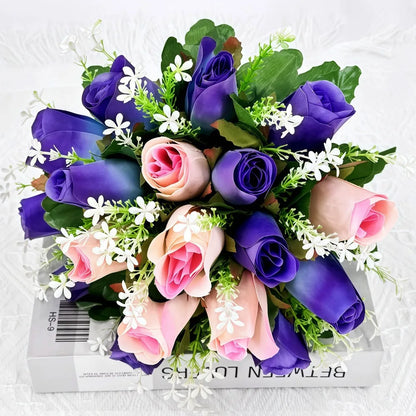 18 Heads Real Happy Lucky Flower 8 Colors Photography Photo Gift Valentine's Day Flowers Mini Natural Simulated Rose