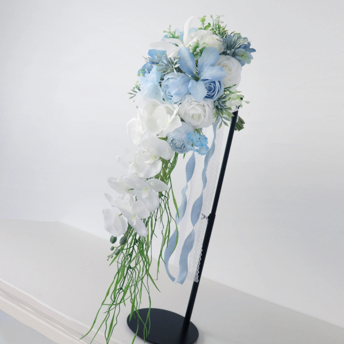 Waterfall Bouquet Romantic Cascading Bouquet Flowers Elegant Photo-Ready for Brides, Wedding Ceremonies, Outdoor Weddings