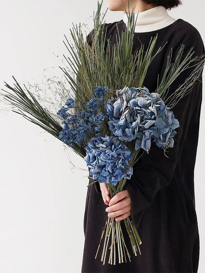 Natural Dried Flower Hydrangea Eternal Flower Bouquet Real Flower Arrangement Living Room Desktop Decoration Minimalist High-...