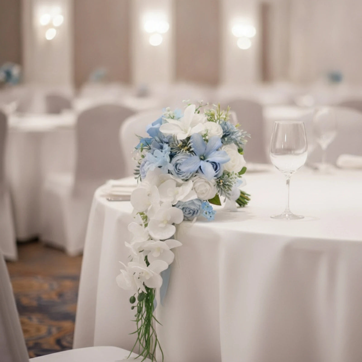Waterfall Bouquet Romantic Cascading Bouquet Flowers Elegant Photo-Ready for Brides, Wedding Ceremonies, Outdoor Weddings
