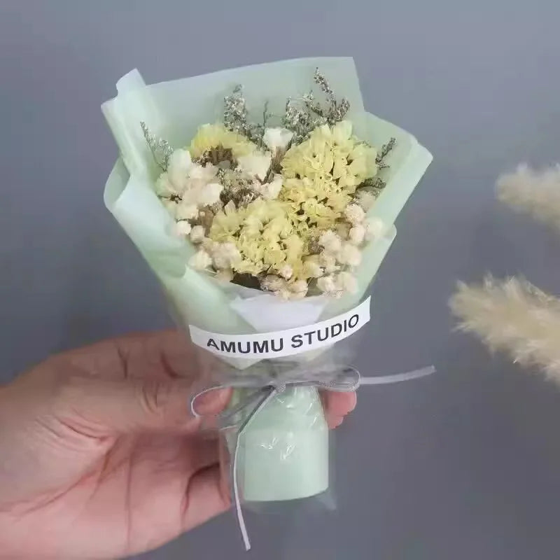 Preserved Baby's Breath Dried Flower Bouquet, Ins Popular Gypsophila, Birthday Gift for Best Friend Girlfriend, Home Decoration