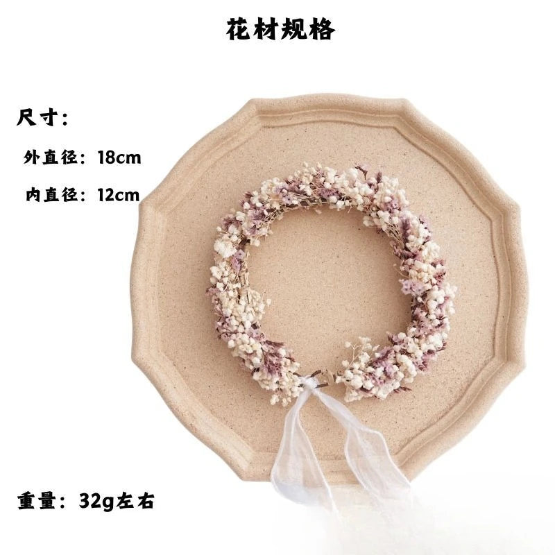 Preserved flower wreath, wall and door hanging decor, wearable bridal flower crown, Hawaiian lei, ideal for holiday gifts