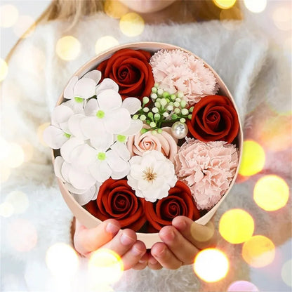 Soap Flower Gift Box Artificial Plant Essential Oil Flower Soap for Woman's Day Mother's Day Rose Carnation Bathroom Decoration