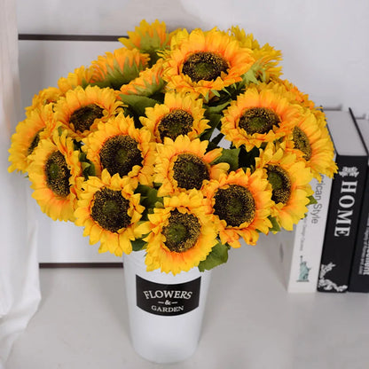 5pcs Artificial Sunflower Flower Highly Realistic Silk Daisies for Home Flower Arrangement Wedding Party Sunflower Decoration