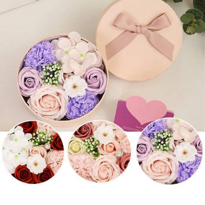 Soap Flower Gift Box Artificial Plant Essential Oil Flower Soap for Woman's Day Mother's Day Rose Carnation Bathroom Decoration