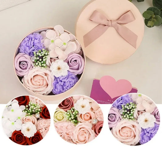 Soap Flower Gift Box Artificial Plant Essential Oil Flower Soap for Woman's Day Mother's Day Rose Carnation Bathroom Decoration