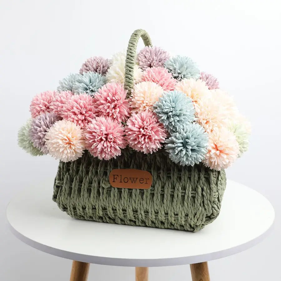3/5PCS Artificial Flower Silk Dandelion Hydrangea Room Vase Wreaths Wedding Bouquet Bridal Festival Party Yard Accessories Decor
