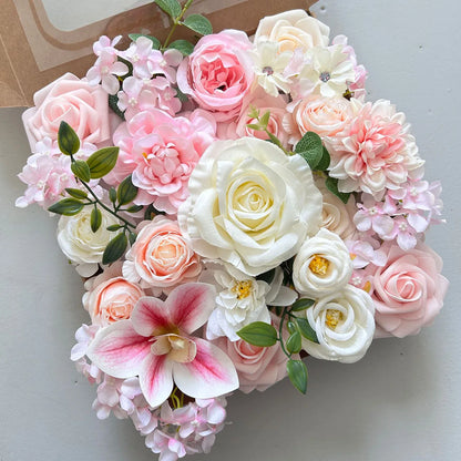 Yannew Terracotta Artificial Flowers Combo Box for DIY Wedding Bridal Bouquets Champagne Flower with Stem Arrangement Cake Decor