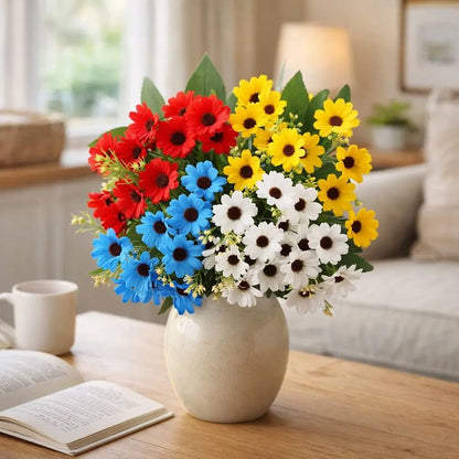 20 Heads Artificial Flowers Silk Floral Arrangement Daisies Bouquets DIY Flower Realistic Chamomile Bouquets Photography Props