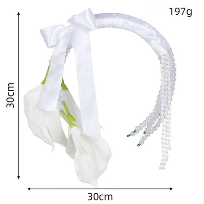 French Pearl Calla Lily Bridal Bouquet искусственные цветы для декора Bridesmaid Bouquets for Wedding Decoration Wedding Props