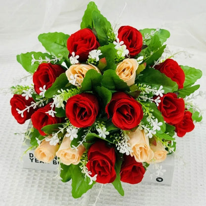 18 Heads Real Happy Lucky Flower 8 Colors Photography Photo Gift Valentine's Day Flowers Mini Natural Simulated Rose