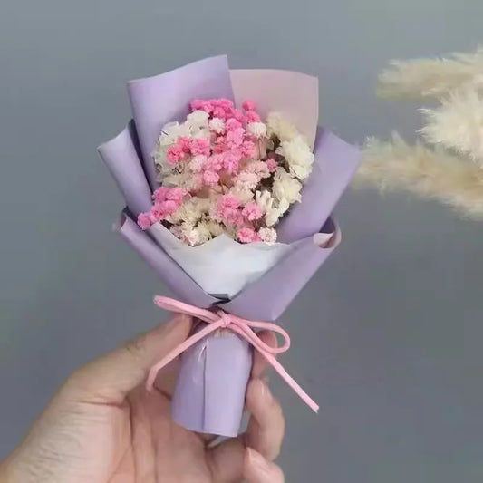Preserved Baby's Breath Dried Flower Bouquet, Ins Popular Gypsophila, Birthday Gift for Best Friend Girlfriend, Home Decoration