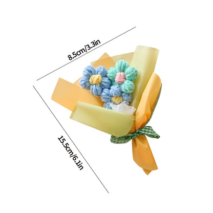 Mini Crochet Flower Bouquet Handmade Artificial Flower Woven Bouquet Wedding Guests Gift Christmas Gifts