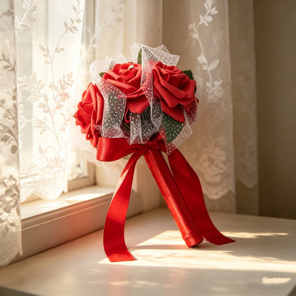 Red and Romantic Wedding Bouquet