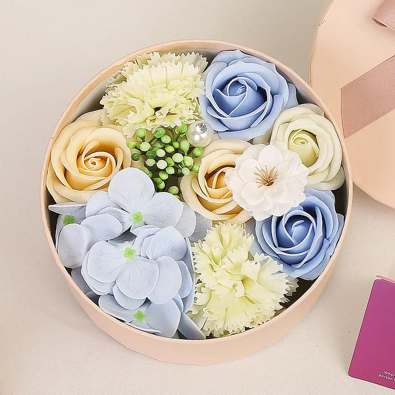 Soap Flower Gift Box Artificial Plant Essential Oil Flower Soap for Woman's Day Mother's Day Rose Carnation Bathroom Decoration