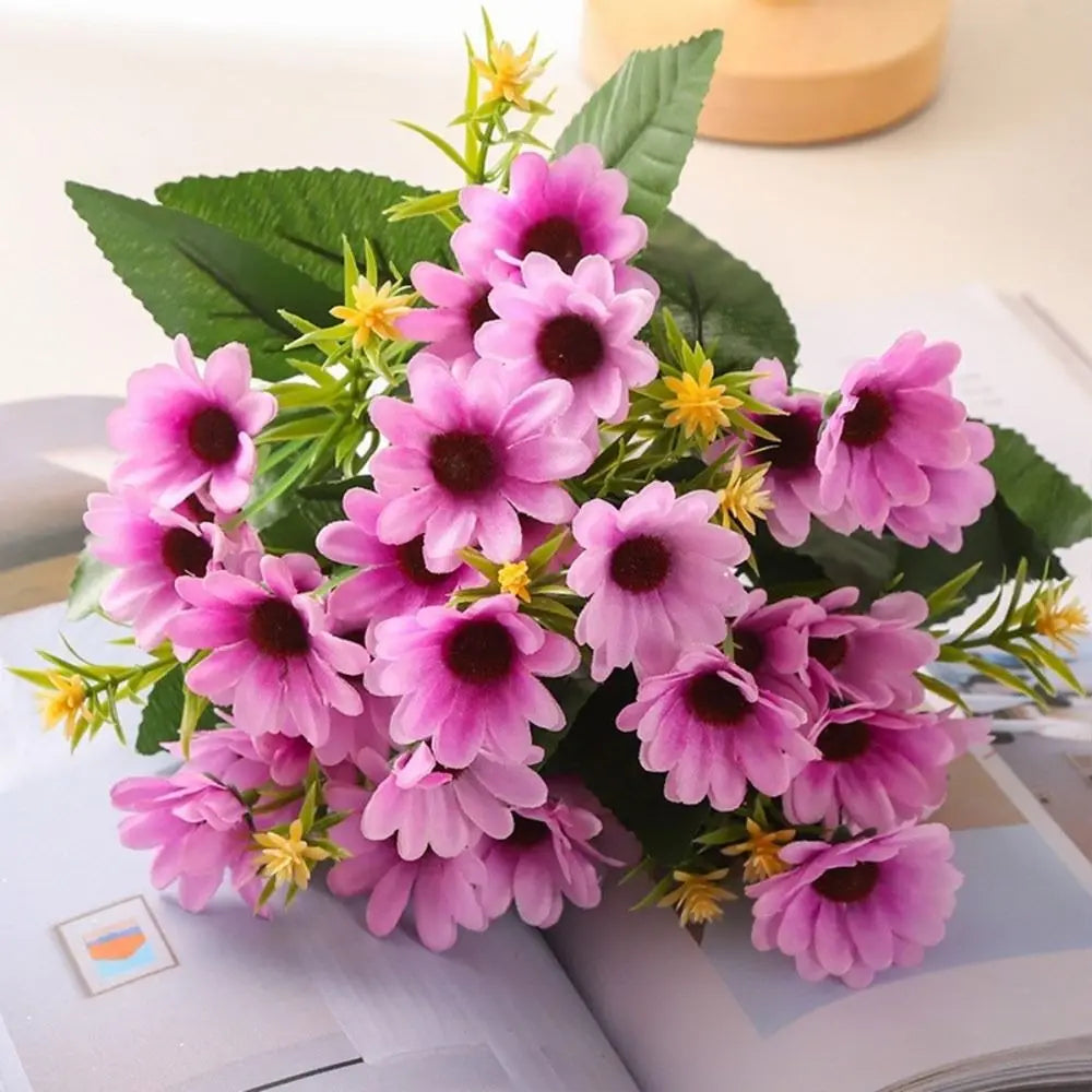 20 Heads Artificial Flowers Silk Floral Arrangement Daisies Bouquets DIY Flower Realistic Chamomile Bouquets Photography Props