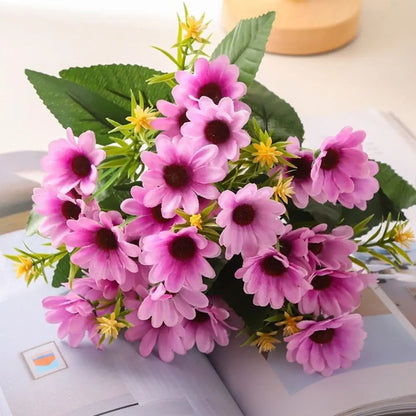 20 Heads Artificial Flowers Silk Floral Arrangement Daisies Bouquets DIY Flower Realistic Chamomile Bouquets Photography Props