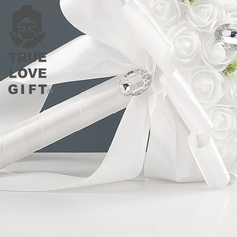 1 Pcs Wedding Hand Bouquets Romantic Bride Holding Flowers Artificial Diamond Roses Bouquets Wedding Supplies