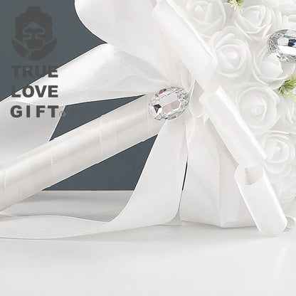 1 Pcs Wedding Hand Bouquets Romantic Bride Holding Flowers Artificial Diamond Roses Bouquets Wedding Supplies