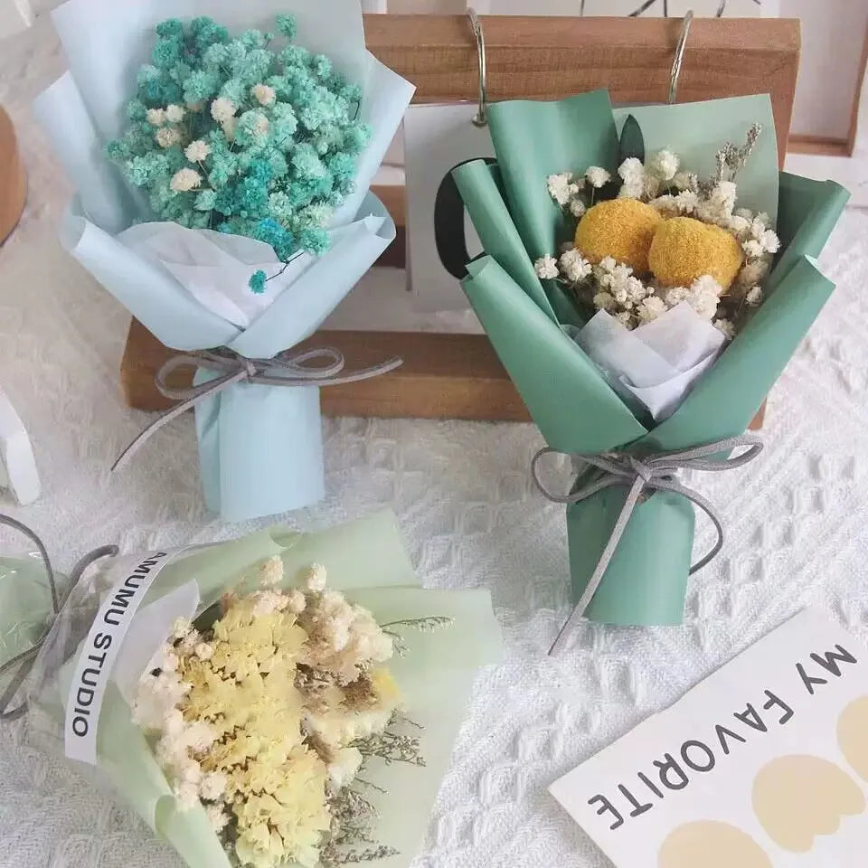 Preserved Baby's Breath Dried Flower Bouquet, Ins Popular Gypsophila, Birthday Gift for Best Friend Girlfriend, Home Decoration