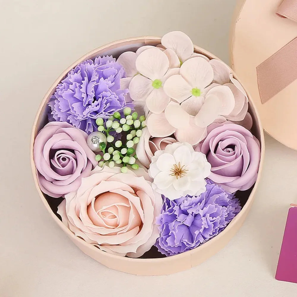 Soap Flower Gift Box Artificial Plant Essential Oil Flower Soap for Woman's Day Mother's Day Rose Carnation Bathroom Decoration