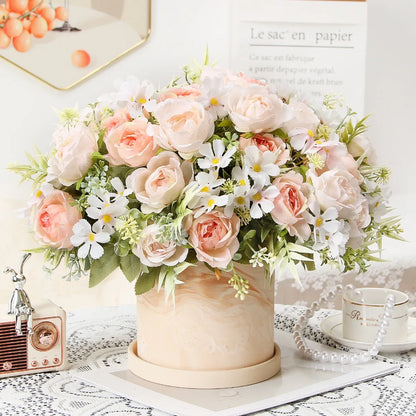 30CM Peony Artificial Flowers Bouquet Silk Fake Flowers for Home Decor Wedding Decoration Party Table Vase Flower Arrangement