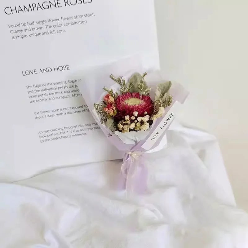 Preserved Baby's Breath Dried Flower Bouquet, Ins Popular Gypsophila, Birthday Gift for Best Friend Girlfriend, Home Decoration