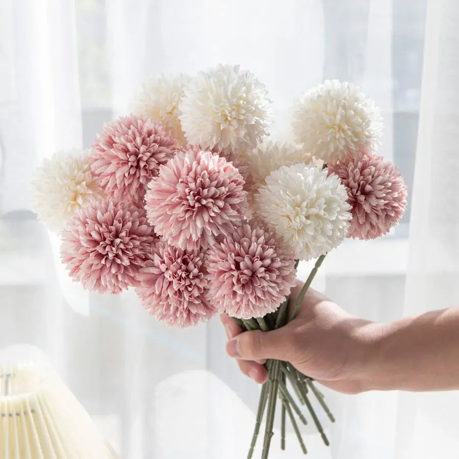 3/5PCS Artificial Flower Silk Dandelion Hydrangea Room Vase Wreaths Wedding Bouquet Bridal Festival Party Yard Accessories Decor