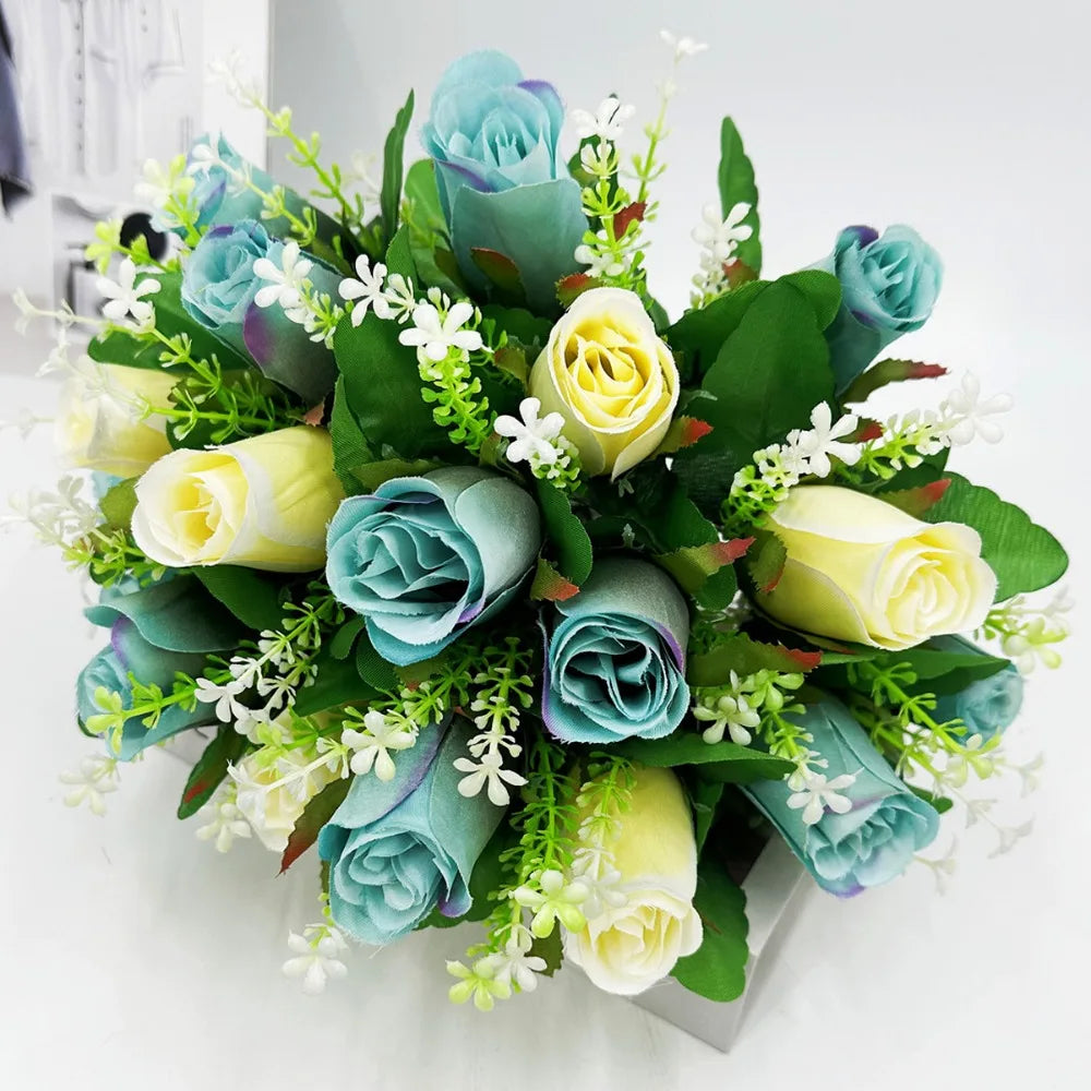 18 Heads Real Happy Lucky Flower 8 Colors Photography Photo Gift Valentine's Day Flowers Mini Natural Simulated Rose