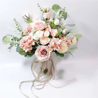 Pink Rose Flower Bouquet Bridal Wedding Bouquet Wedding Accessories Wedding Props Marriage Party Homecoming