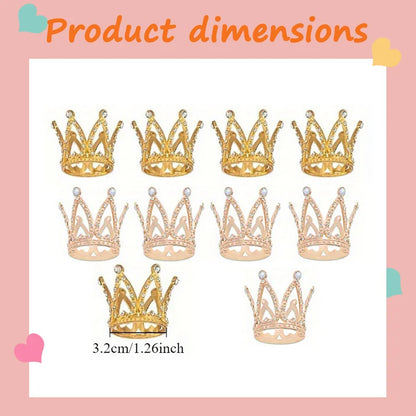 15pcs golden and rose golden mini crowns, suitable for weddings,birthdays, parties, teenagers, gifts, party，Flower Decoration