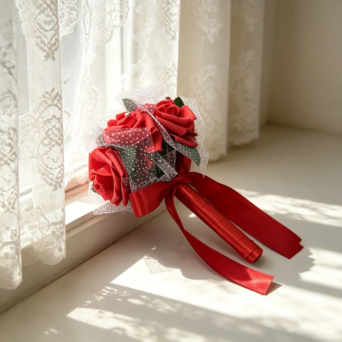 Red and Romantic Wedding Bouquet