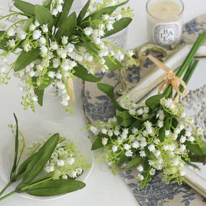 1/2/5bundles Ins Style 6-Pronged Simulation Bell Orchid Home Soft Decoration Artificial Flower Bell Flower Wedding Celebration