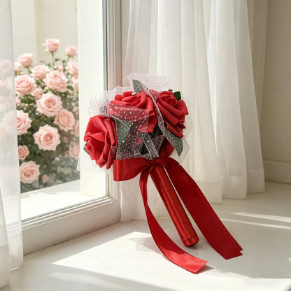 Red and Romantic Wedding Bouquet