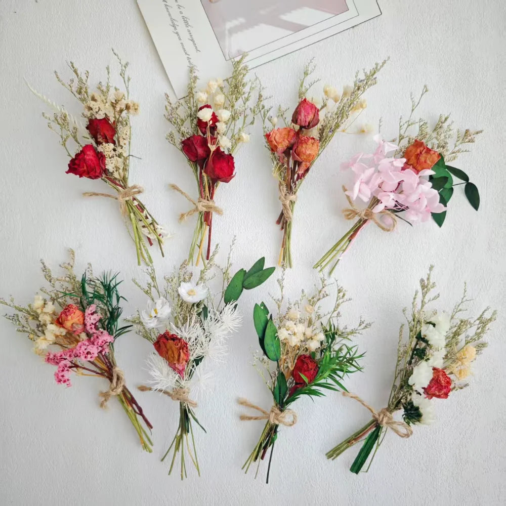 Preserved Flowers Vibrant Artificial Flowers Mini Bouquet Easy To Use Dried Flower Bouquet For Thoughtful Gifts Creative Home