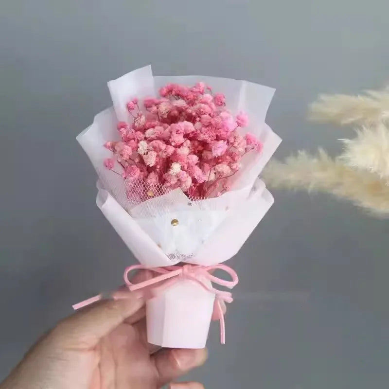 Preserved Baby's Breath Dried Flower Bouquet, Ins Popular Gypsophila, Birthday Gift for Best Friend Girlfriend, Home Decoration