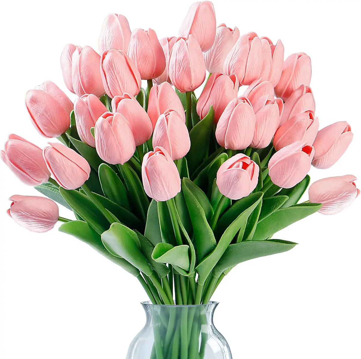 12pcs Real Touch Artificial Tulip Flowers Bouquet - Realistic Multi-Bloom Tulips with Foliage, Wedding/Mother's Day Decor