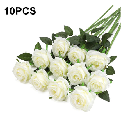 Artificial Flowers Silk Roses Home Vase Decora Room Yard Wedding Bridal Bouquet Mother's Day Graduation Gifts Festival Handmade