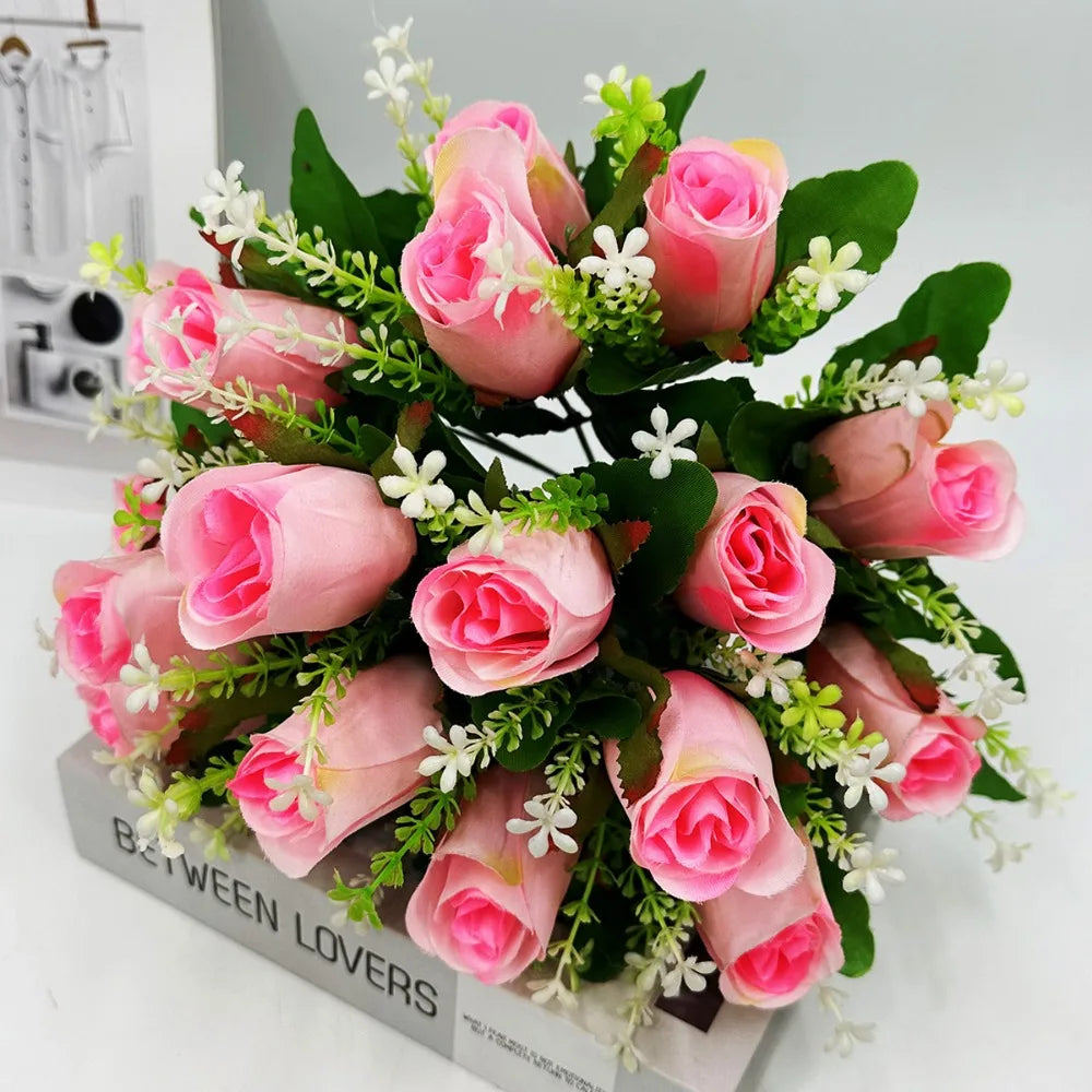 18 Heads Real Happy Lucky Flower 8 Colors Photography Photo Gift Valentine's Day Flowers Mini Natural Simulated Rose