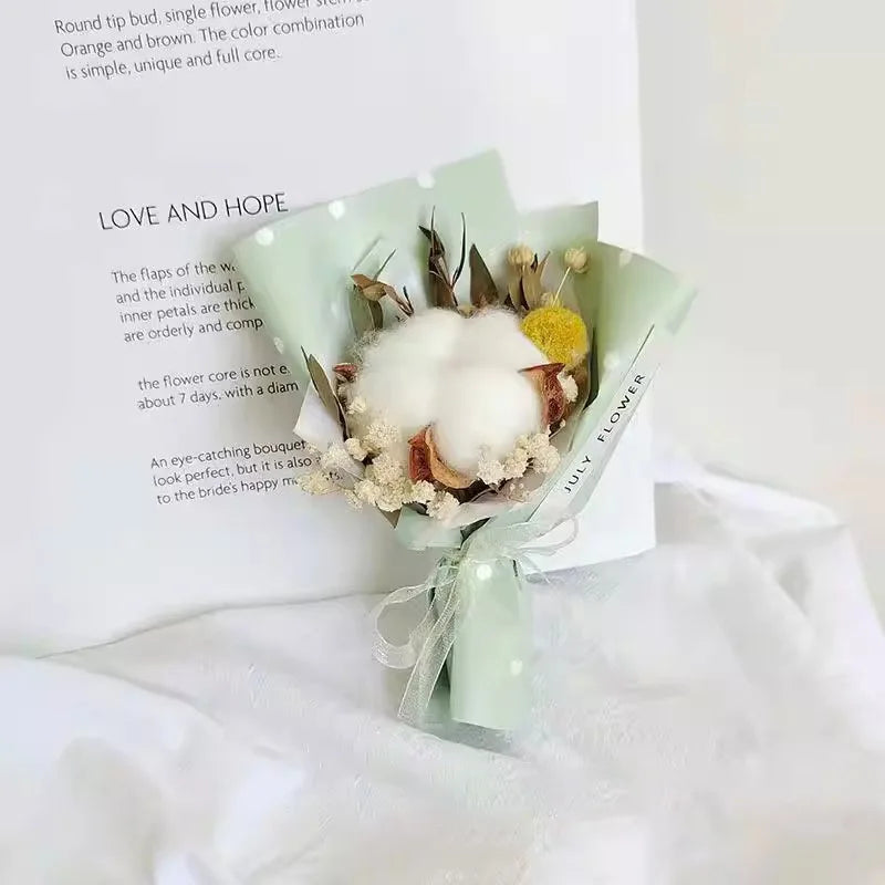 Preserved Baby's Breath Dried Flower Bouquet, Ins Popular Gypsophila, Birthday Gift for Best Friend Girlfriend, Home Decoration