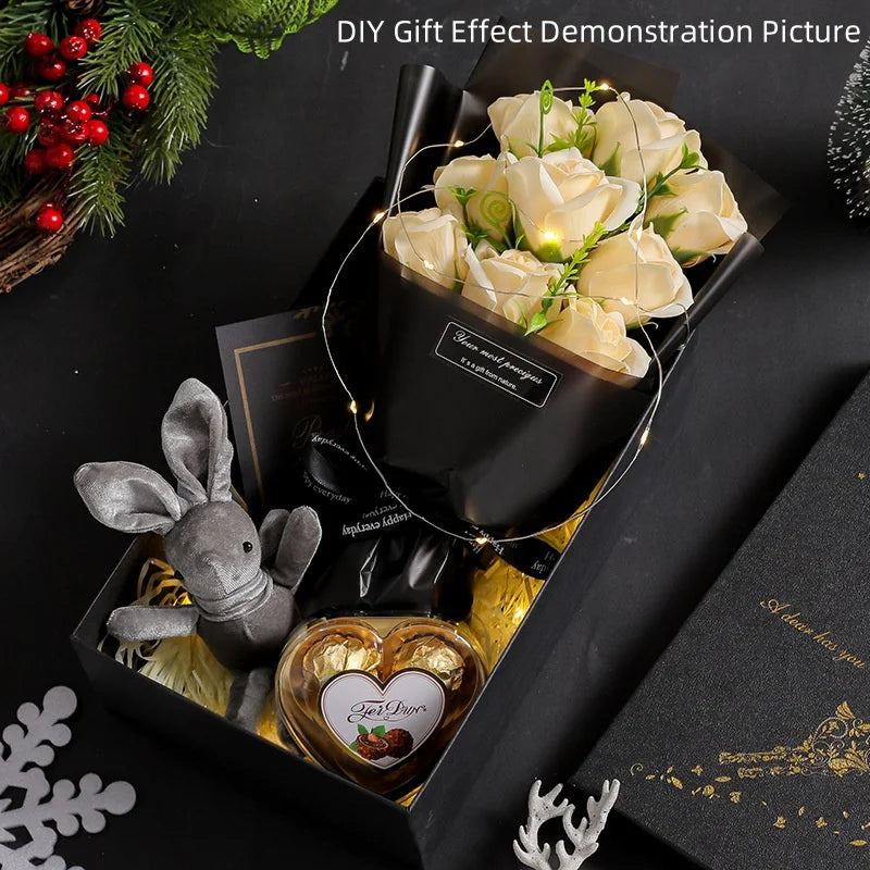 3/6/9 Heads Rose Soap Flower Bouquet Valentine'S Day Artificial Flower Bouquet Gift Women/Men Valentine Day Gift Wedding Decor
