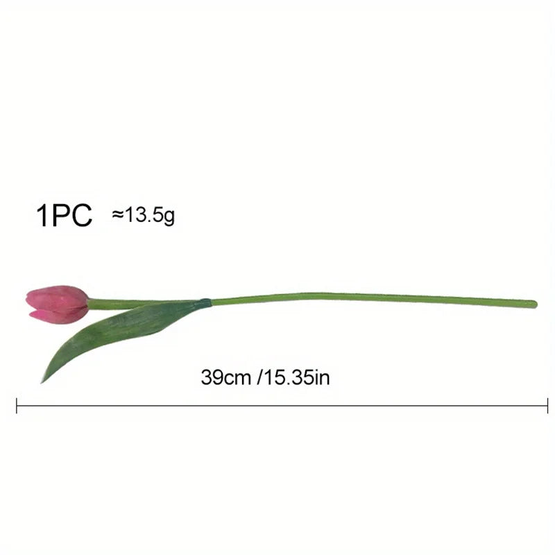 10Pcs Artificial Flowers Tulips Real Touch Latex Plastic Soft Faux Bouquets for Party, Wedding, Home, Room, Garden Decor