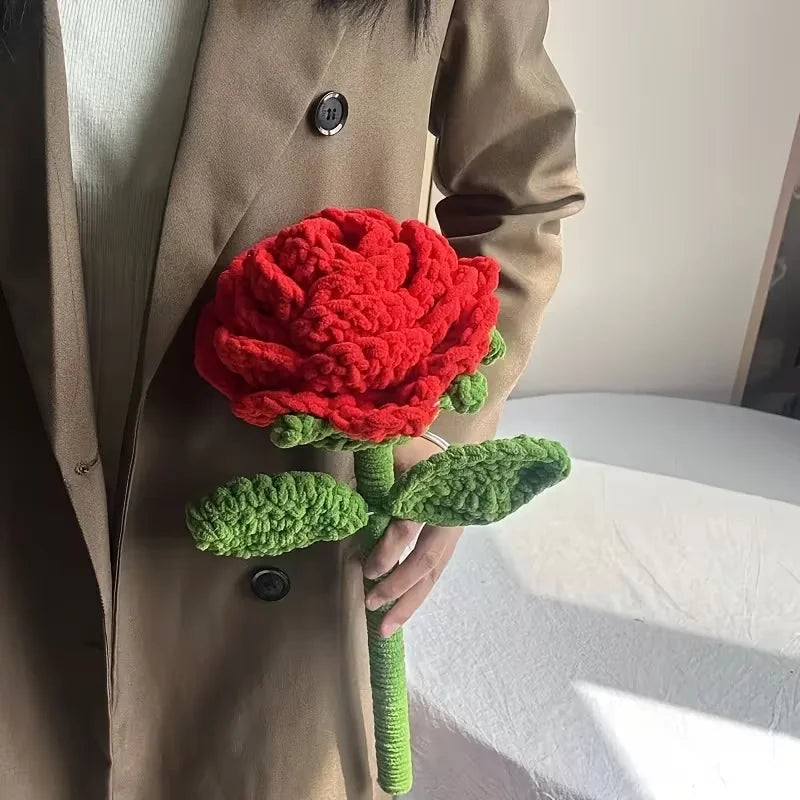 Handcrafted Large Sunflower and Carnation Bouquets, Realistic Red Roses, Valentine's Wedding, Mother's Decorations
