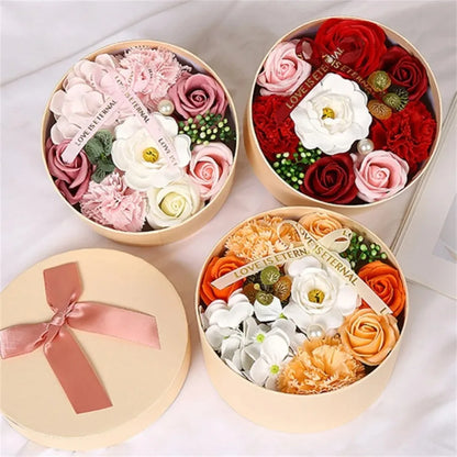 Soap Flower Gift Box Artificial Plant Essential Oil Flower Soap for Woman's Day Mother's Day Rose Carnation Bathroom Decoration
