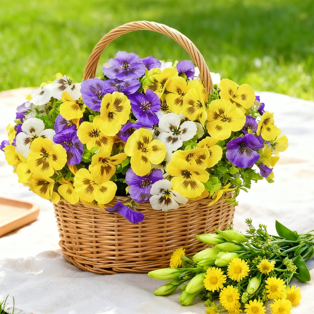 Artificial Silk Pansy Plants Outdoor Yard Event Party Holiday Wedding Bridal Bouquets Home Room Dining Table Vase DIY Decoration