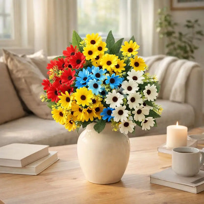 20 Heads Artificial Flowers Silk Floral Arrangement Daisies Bouquets DIY Flower Realistic Chamomile Bouquets Photography Props