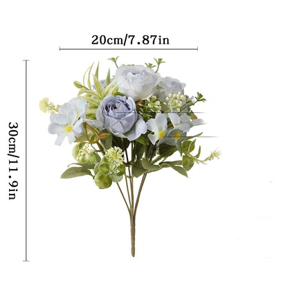 30CM Peony Artificial Flowers Bouquet Silk Fake Flowers for Home Decor Wedding Decoration Party Table Vase Flower Arrangement