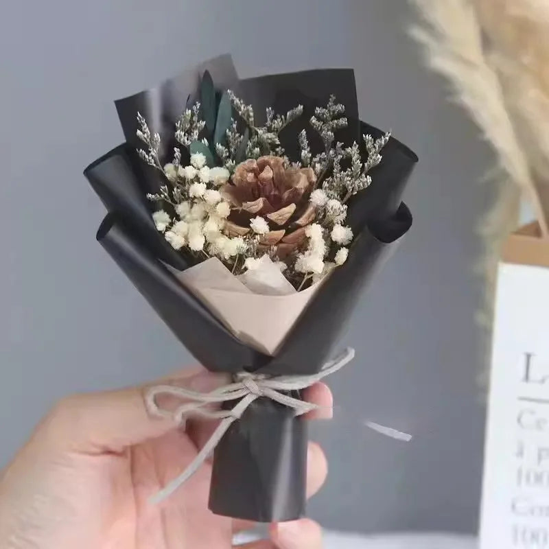 Preserved Baby's Breath Dried Flower Bouquet, Ins Popular Gypsophila, Birthday Gift for Best Friend Girlfriend, Home Decoration