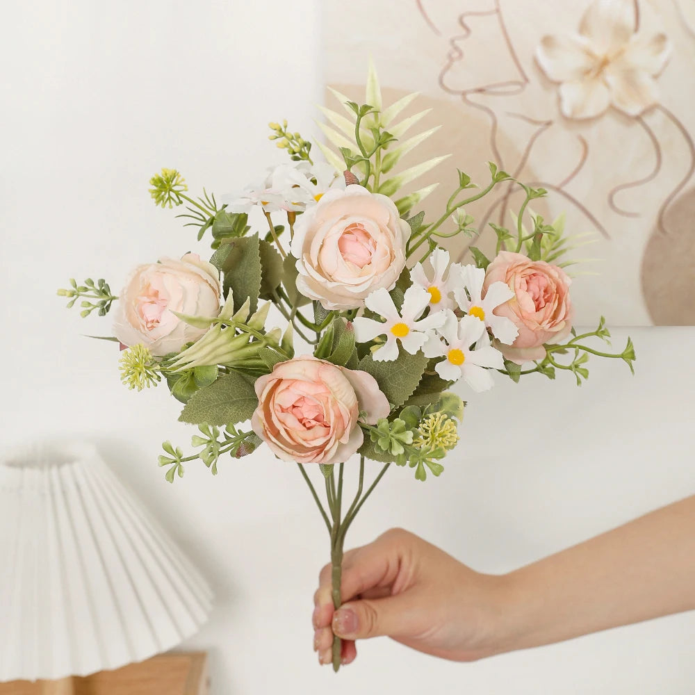 30CM Peony Artificial Flowers Bouquet Silk Fake Flowers for Home Decor Wedding Decoration Party Table Vase Flower Arrangement